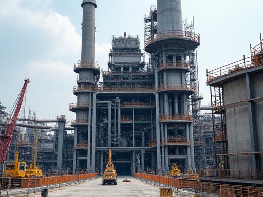 중공업 시설 건설 현장